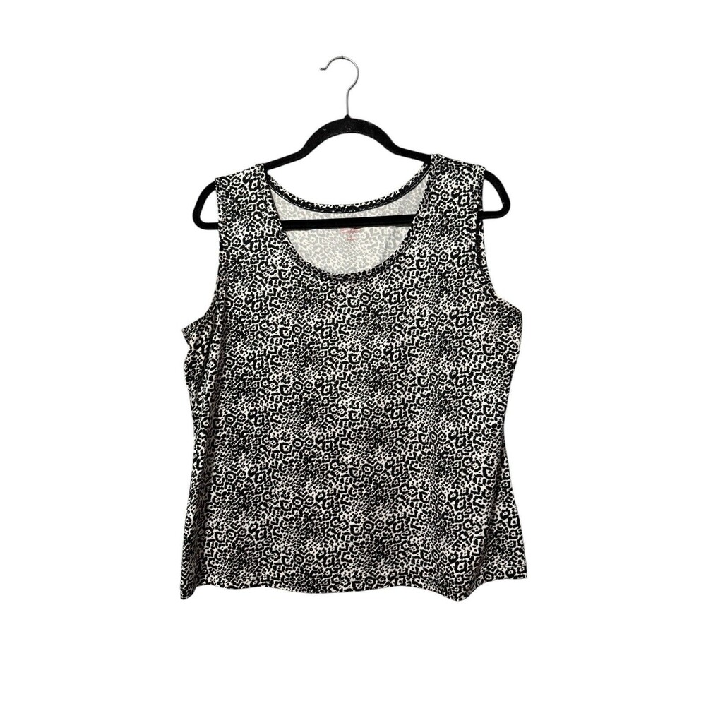 212 Collection Tank Top Y2K Minimalist Animal Print Stretch Large